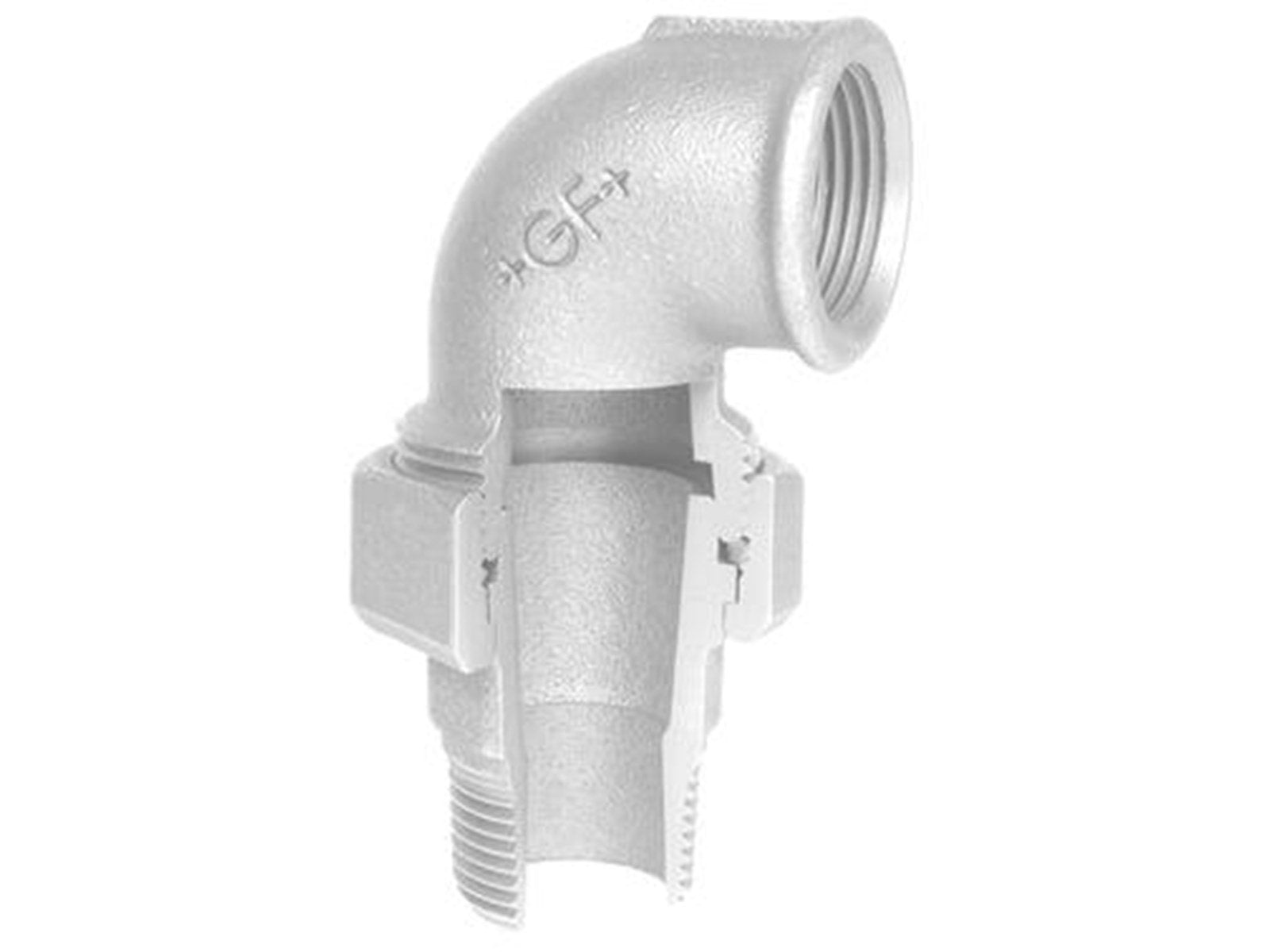 +GF+ Union elbow galvanized conical for m 1/2 +GF+ Union elbow galvanized conical for m 1/2